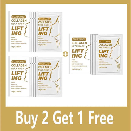 Overnight Collagen Neck Mask Anti Wrinkle 4Pcs/Box Moisturizing Lift Firming Neck Mask Hyaluronic Acid for All Skin Types