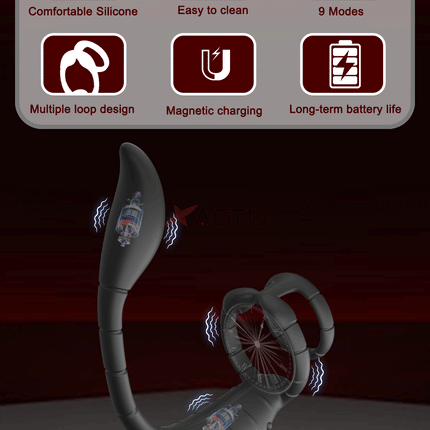 Vibrating Cock Ring Male Prostate Perineum Massager Vibrator Taint Stimulator Anal Butt Plug Sex Toys for Men Penis Ring