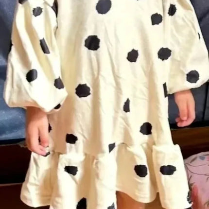 Girls' Dress Cartoon Strawberries  Autumn New Korean Girls' Splicing Pleated Dress Printed Baby Kids Casual Clothes