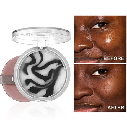 HANDAIYAN Light Mist Water Resistant Oil Control Brightening Complexion Matte Concealer Setting Powder with Powder Puff Makeup