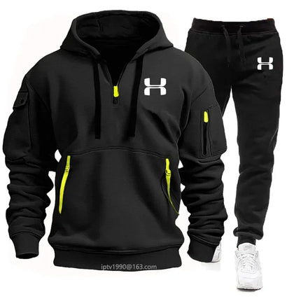 Men's Tracksuit Set - Zip Hoodie & Joggers / Ensemble de jogging pour hommes - Hoodie zippé & pantalon
