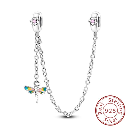 Spring Charms Beads Pendant 925 Sterling Silver Flower Butterfly Dragonfly Mushroom Charms Fit Bracelet Woman Man DIY Jewelry