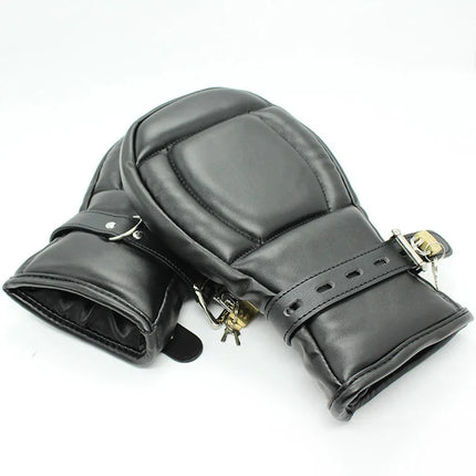 Black Synthetic Leather Straitjacket Bondage Head Hood HeadMask Mitts Gloves BDSM Adult Games Adjustable Body Restraint Sex Toys