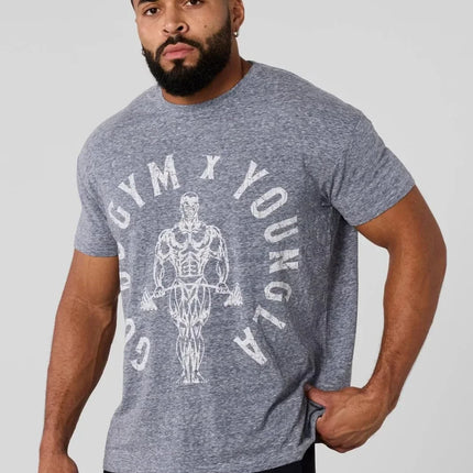 2026 Golds Gym New Age Tees Mens Large-sized Printed T-shirt - Suitable for Daily Workouts Can Be Worn for Casual Wear