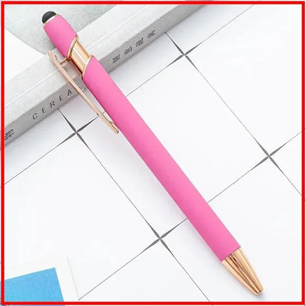 20-200 Pens Wholesale Metal Ballpoint Pen Touch Screen Pen Office School Advertising Pen Custom Logo Text Laser Engraving