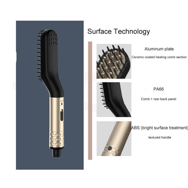 Portable Heated Hair Straighteners Mini Beard Straightener Comb Electric Flat Iron For Men Long And Short Hair Straightener