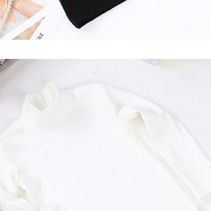 New 2025 Autumn Winter Boys Girls Kids Fashion Solid T-Shirt Tops Children O-Neck Long Sleeve Warm Casual T-Shirts