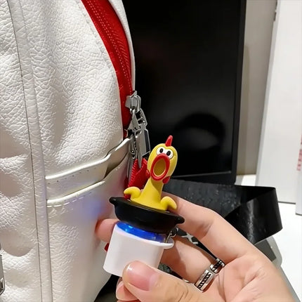 Creative Scream Lizard Chicken Press Button Keychains Sound Light Effects Keychain Adult Bag Hanging Piece Stress-relieving Toy