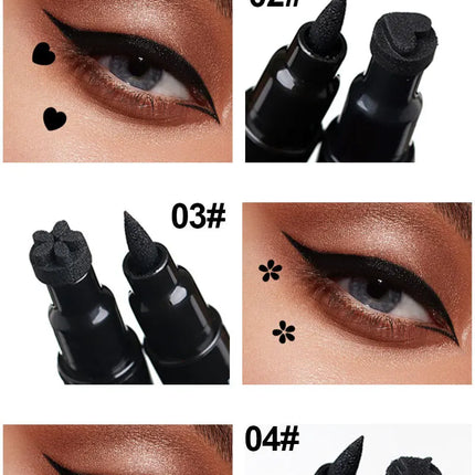 Black Eyeliner Stamp Triangle Dual-ended Liquid Eyeliner Waterproof Sweat-proof Quick Dry Eyeliner Makeup Seal Tool Cosmetics