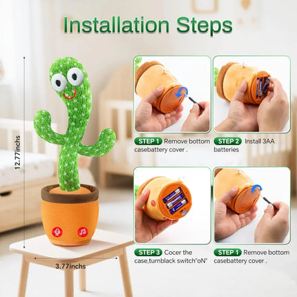 Talking Cactus Toys for Baby Dancing Singing Cactus Mimicking Toy with 120 English Songs Birthday Christmas Gifts for Kids