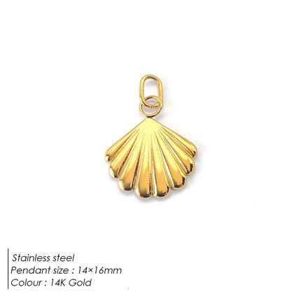 Stainless Steel charms Ocean shell conch golden pendant Summer beach Handmade Necklace Bracelet DIY charms for jewelry making