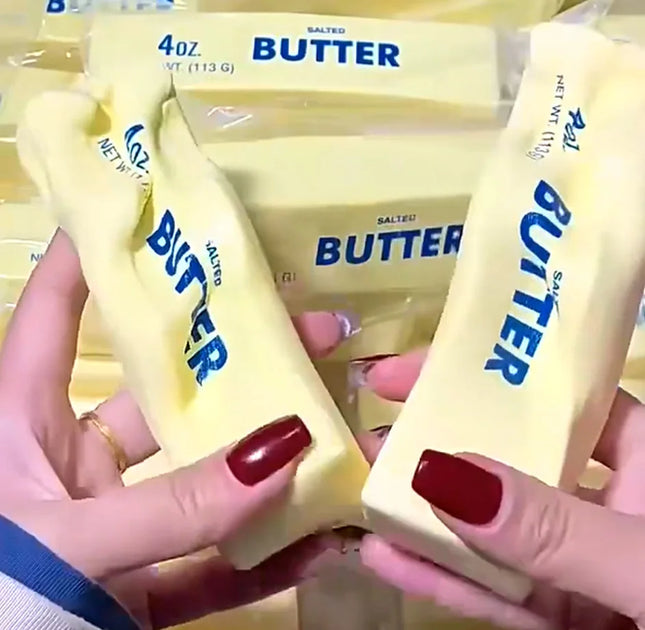 Squishy Elastic Butter Stick Fidget Toy Cheese Shape Stress Relief Game Funny Decompression Prank Squeeze Toy for Anxiety Relief