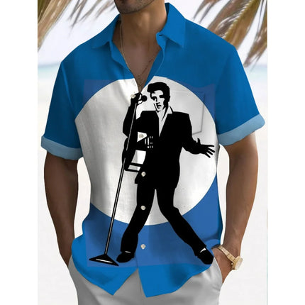 2024 Loose Breathable Hawaiian Shirt Men Clothing Top Character Men's Shirt Summer Casual Fashion Short Sleeved Shirt For Men