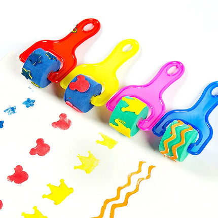 Children Toddler Sponge Stamp Brush Kits Flower Drawing Toys for Children Paint Educational DIY Art Craft Creativity Tools DDJ