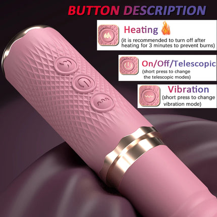Dual Motor Realistic Thrusting Dildo Vibrator With Heating 10 Mode Sex Toys Vibrator Clitoral Stimulator For Anal Stimulation