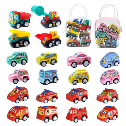 6Pcs/set Pull Back Car Toy Set Mini Inertial Engineering Vehicles for Kids Cartoon Cute Style Play Vehicles Children Gifts TMZ
