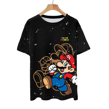 Super Mario Mario Luigi Mario Game Peripheral Summer Quick Dry 3D Short Sleeve T-shirt Men's and Women's Half Sleeve