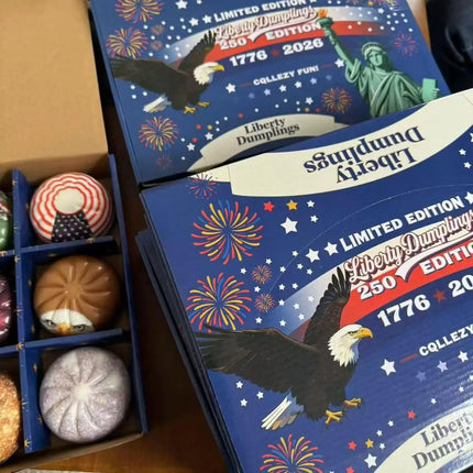 USA 250th Anniversary Liberty Dumplings Squishy Toy Set 1776-2026 Eagle Stars Stripes 12pc Stress Relief Gift Decompression Toy