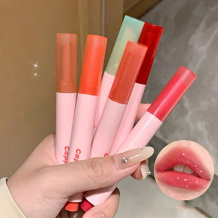 Shimmer Heart Jelly Lipstick Pen Hydrating Ice Rose Solid Lip Gloss Tinted Mirror Finish Water Gloss Pomelo Lip Balm Cosmetics