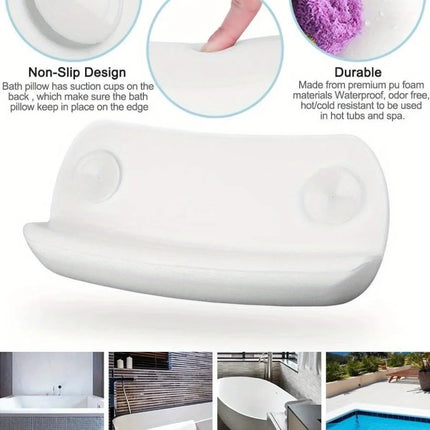 Non-slip Bathtub Headrest Cushion SPA Bath Pillow Soft Waterproof Bath Pillows with Suction Cups Easy To Clean for Bathroom