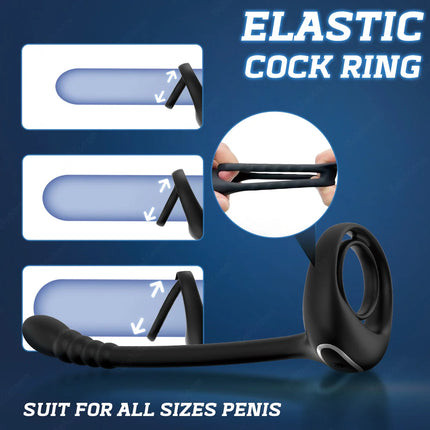 Prostate Massager Cock Ring Sex Toys for Men Vibrating Cock Ring Stimulator Remote Control Anal Butt Plug Vibrators for Men