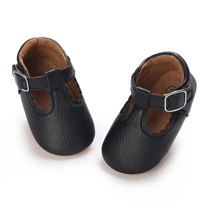 Breathable Newborn Baby Shoes Baby Boy Girl Shoes Girl Classic Bowknot Rubber Sole Anti-slip PU  Toddler Shoes First Walker