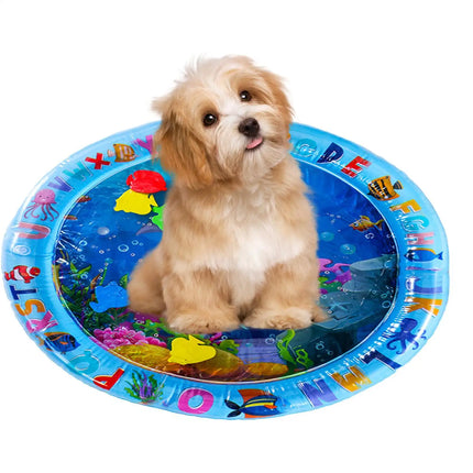 Water Sensory Play Mat Thickened Inflatable Water Mat For Cat And Dog Pet Playmat With Fish Sea Ocean Theme Sensory Toy Water