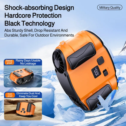 Outdoor Double Air Outlet Fan Portable Waist Hanging Neck Strong Dual Air Vents Fans For Travel Sports Courier Outdoor Working
