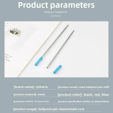 50/5 Pcs/lot L:4.5 in Ballpoint Pen Refills for Cross Pens Medium Point Blue Black Ink School Office Supplies Stationery