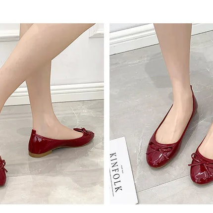 Flat Shoes Women Ballerinas Round Toe Bowtie Slip on Ballet Flats Lazy Loafers Moccasins Ladies Casual Flats Shoes 2023
