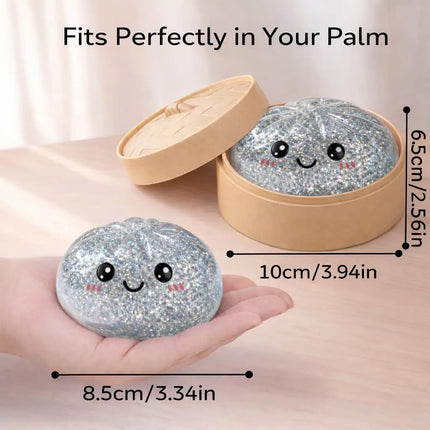 2026 steamed bun Squishy Toy with steamer Box Stress reducing rebound toy Stress Relief Sensory Ball For Adults