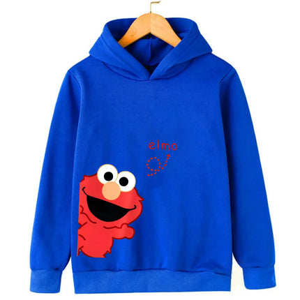Sesame Street Cookie Monster Print Children's Hoodie Autumn and Winter Warm Casual Pullover Suitable for Boys and Girls