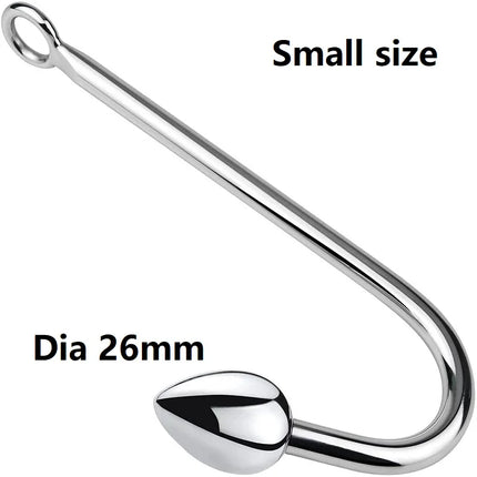 Small medium large 3 balls set metal anal hook beads head butt plug dilator prostate massager insert bdsm sex toy for male