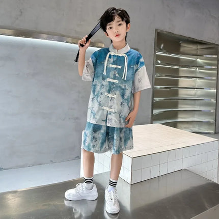 Kung Fu Uniform Hanfu Tai Chi Tai Ethnic Style Wushu Kids Clothes Children's Clothing Traditional Boys Sets Cosplay Costumes