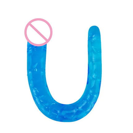 1PC Pink Soft Jelly Double dildo Vaginal Artificial Sex Toy Store Couple Female Gay Masturbator Anal Plug U-shaped