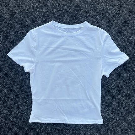 Solid color women's soft breathable yoga short-sleeved comprehensive training tight T-shirt with exposed belly button fitness sh