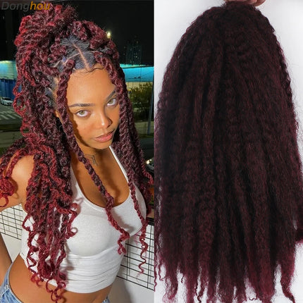 Marley Hair 18 Inch Synthetic Marley Braiding Hair Ombre Black Brown Blonde Grey 350 for Afro Kinky Marley Twist Braiding Hair