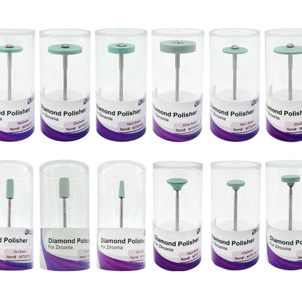 10Pcs High Quality Dental Ceramic Diamond Polishing Burs for Dentist Lab Quick Polishing Zirconia Porcelain Crown Tools