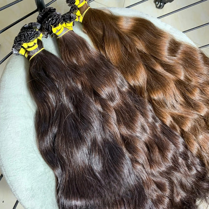 100% Human Hair for Women Straight Keratin Flat Tip Capsule High Quality Flat Tip Hair Extension Human Hair Natural 613# Ombre