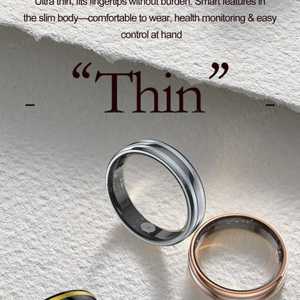2026 Ultra-Narrow Smart Ring Wireless BT Gesture Control Heart Rate Blood Pressure Sports Waterproof Health Smartring Men Women