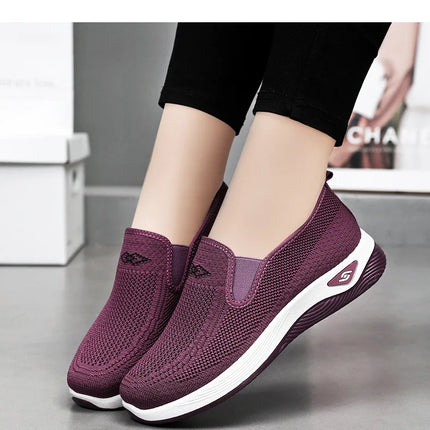 Women Casual Sports Shoes Breathable Lightweight Sneakers Anti-slip Flats Outdoor Running Walking Shoes Female Vulcanized Shoes