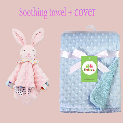 Personalized Soft Plush Baby Blanket with Name Newborn Stroller Sleeping Dolls Custom Towel Cover -appease Soother Gift