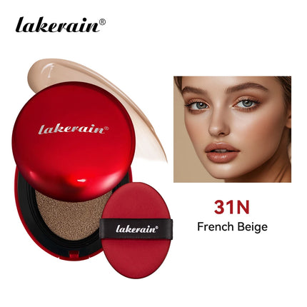 Lakerain Suncreen Cushion Foundation Waterproof Long-lasting Full Coverage Concealer Semi-matte Finish Natural Makeup Cosmetic