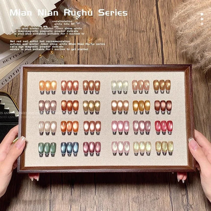 2025 NEW Glass Beaded Cat Eyes Nail Polish Golden Green Light UV/LED Nail Gel Semi Permanent Magnetic Gel Varnish DIY Nail Salon
