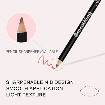 12 Color  Nude Matte Lipstick Pencil Long-lasting Waterproof Lip Pencil High Pigmented Lip Liner Lip Valentine's Day Gifts
