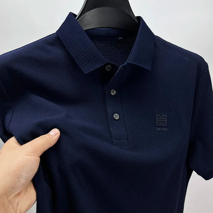 100% Cotton Breathable Polo Shirt, Short Sleeve Men's Branded T-shirt 2023, Summer High-End Embroidered Casual Loose Polo Shirt for Men