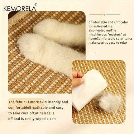 1PCS Large Cat Scratcher Hammock Durable Linen Lounge Chair Pre-Assembled with Adjustable Straps for Medium Breeds & Indoor Cats
