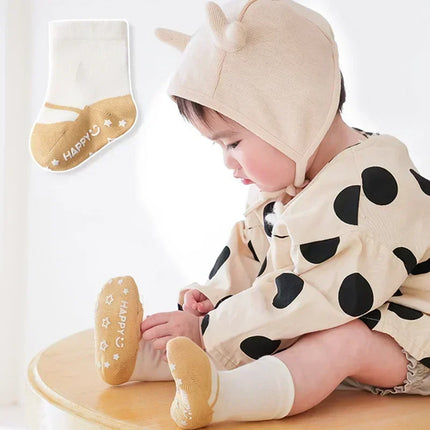 Korean New Baby Patchwork Anti-slip Rubber Floor Socks Cotton Breathable Newborn Infant Toddler Boys Girls Socks 0-5Y
