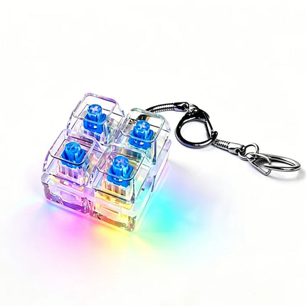 4-Key Polka Dot Keychain Pendant Fidget Stress Releasing Decompression Keychain Press Keyboard Button Keycap Bags Charm Pendant