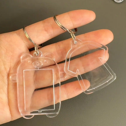 5/30Pcs Transparent Acrylic Keychains Lovely Blank Photo Frame DIY Pendant Fashion Versatile Keychains Couple Anniversary Gift